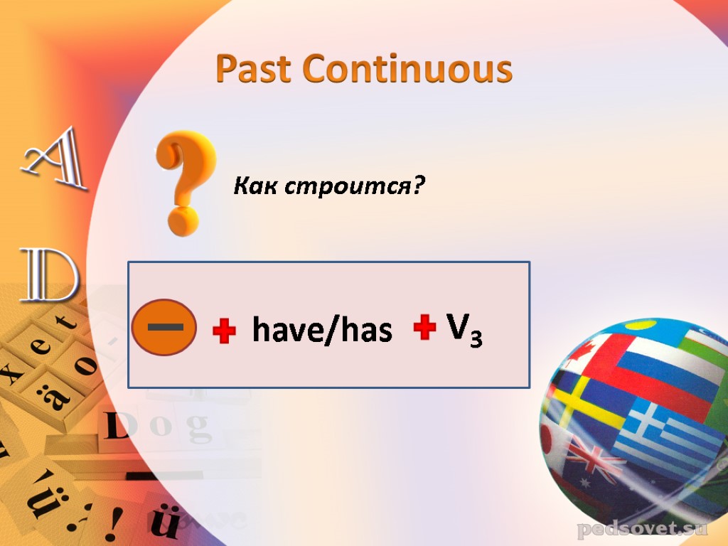 Past Continuous Как строится? have/has V3